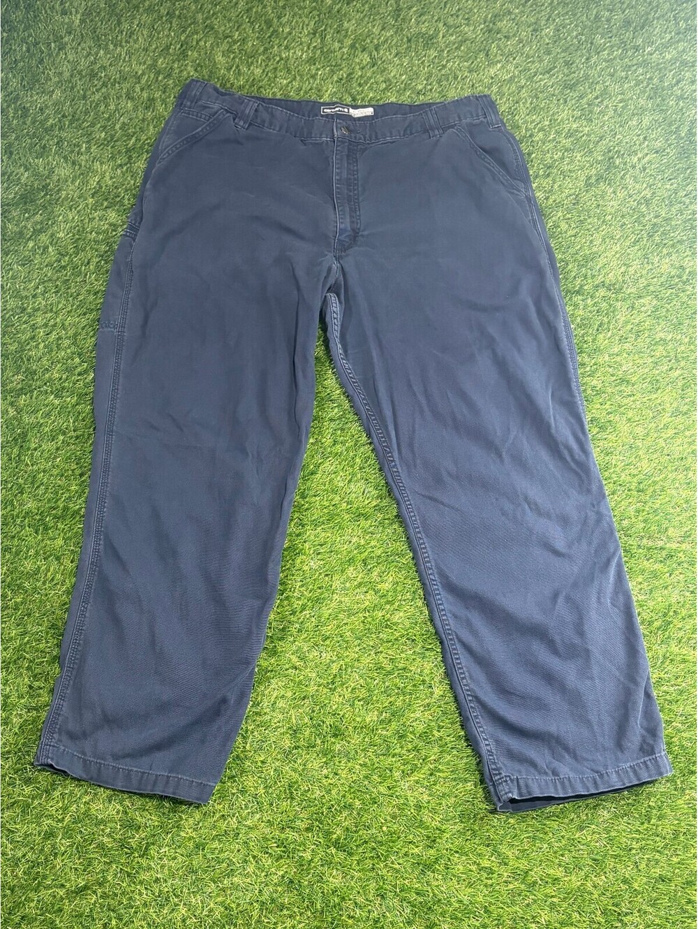 Carhartt Relaxed Fit Navy Cotton Pants, Men's 42x32